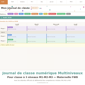 Journal de classe multiniveaux