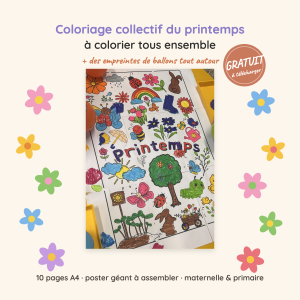 Coloriage collectif du printemps — gratuit, maternelle & primaire
